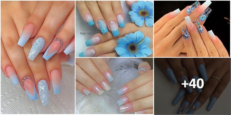40+ Hermosas Ideas para Uñas Azul Cielo 💙💙💙