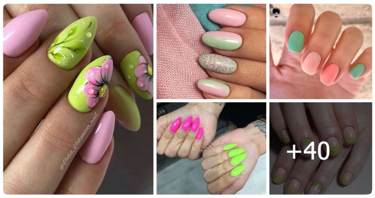 40 TOP Ideas of Pink and Green Nail Designs