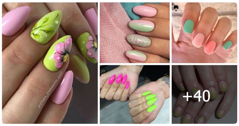 40 TOP Ideas of Pink and Green Nail Designs