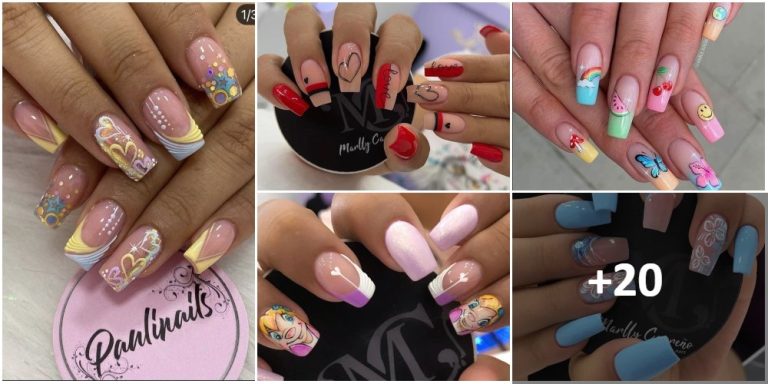 Nails with Drawings 60+ Unmissable Ideas ❤💚💙🧡💛💜💟😉