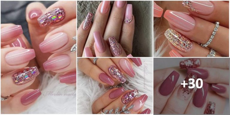 PINK ENAMEL AND ACRYLIC【+30 Decorated Nail Ideas】💅❣️