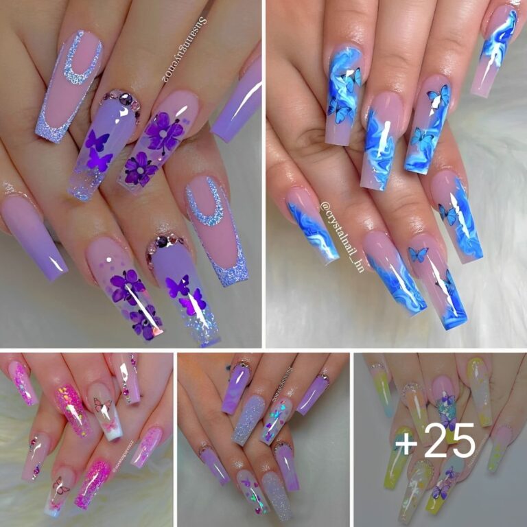 Long Acrylic Nails Colorful Designs