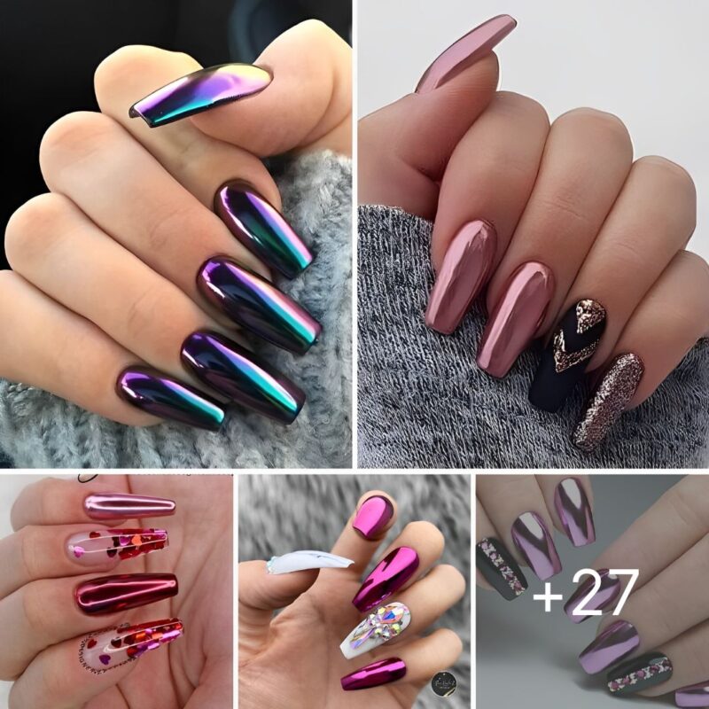 27 Breathtaking Chrome Nails For Your Special Night