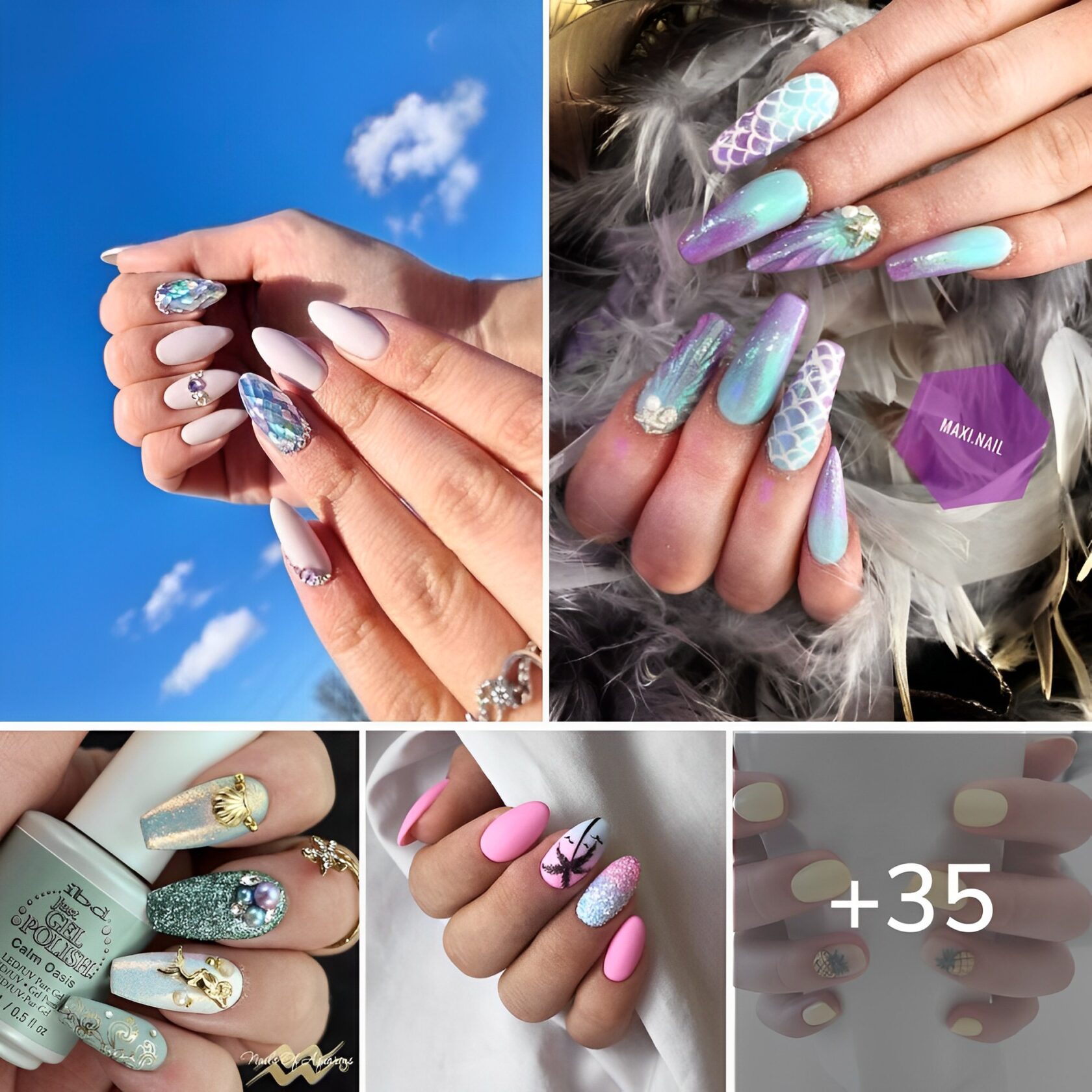 35+ stunning Tropical Beach Nails Designs