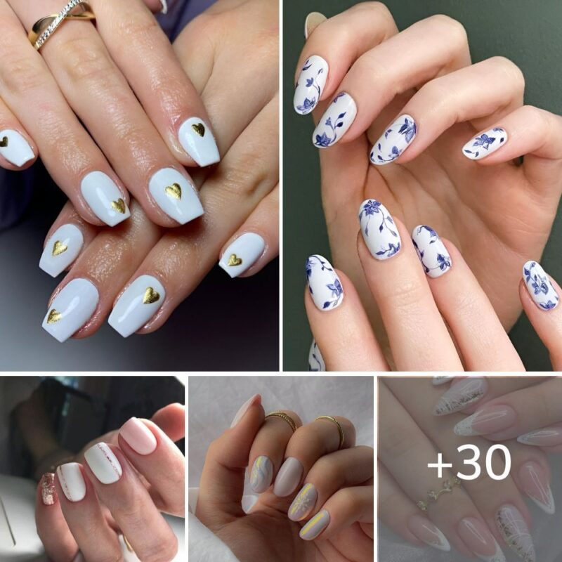 30 Graceful Short White Nail Designs For Beauty Queens