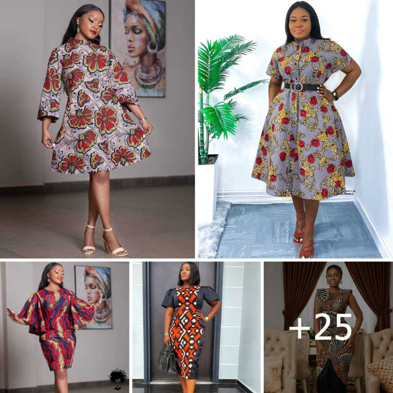 25 Fascinating Ankara Short Dress Styles For Stylish Wives And Female Bosses.