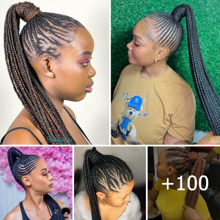 100 PHOTOS:  Cornrow Ponytail Hairstyles