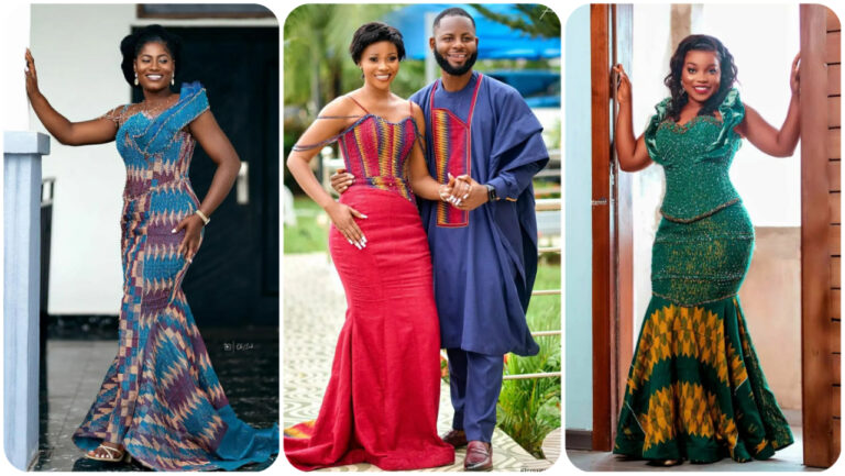 LATEST KENTE DRESSES FOR AFRICAN WEDDING 2024