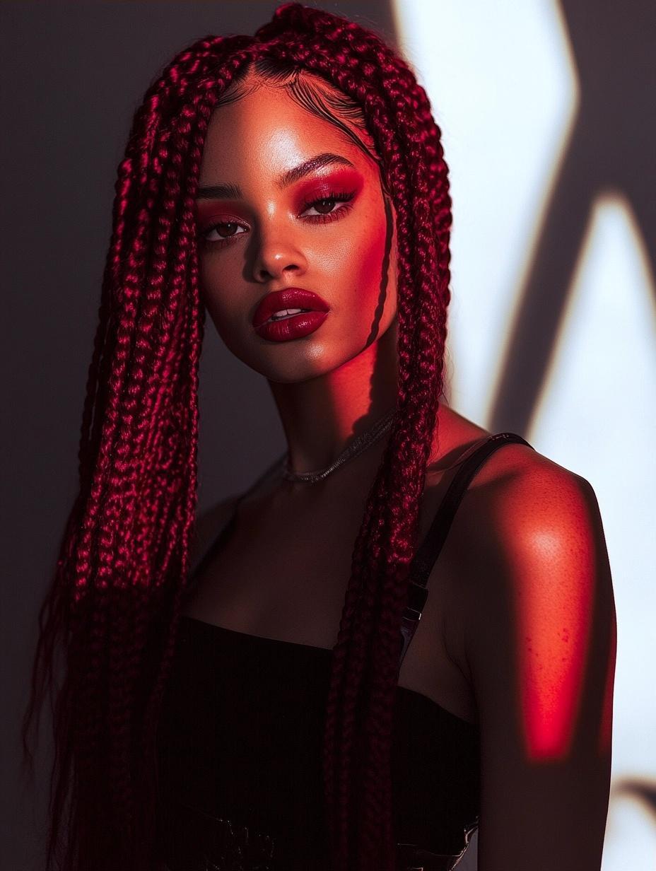 Bold and Trendy Burgundy Box Braids Ideas for Every Hair Type and Style
