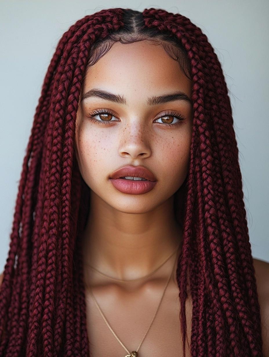 Bold and Trendy Burgundy Box Braids Ideas for Every Hair Type and Style
