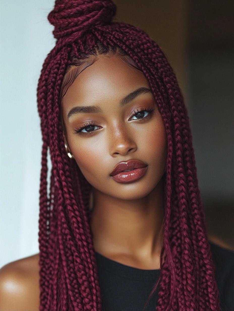 Bold and Trendy Burgundy Box Braids Ideas for Every Hair Type and Style