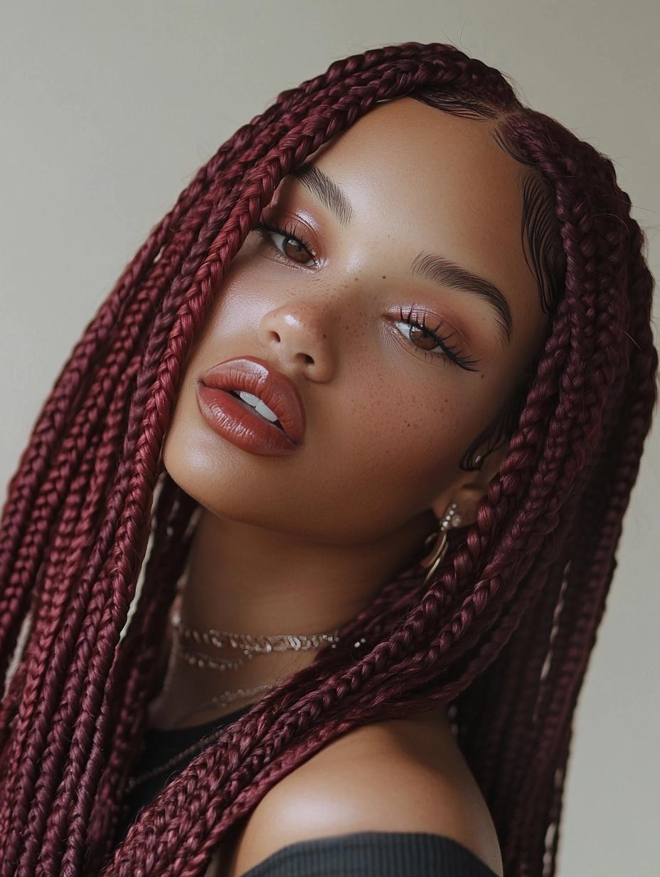 Bold and Trendy Burgundy Box Braids Ideas for Every Hair Type and Style