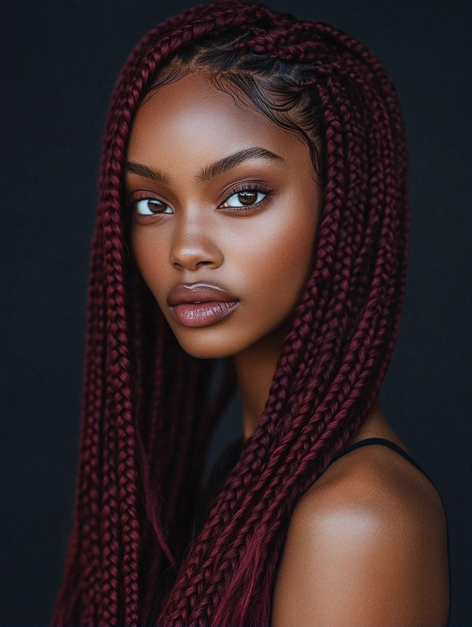 Bold and Trendy Burgundy Box Braids Ideas for Every Hair Type and Style
