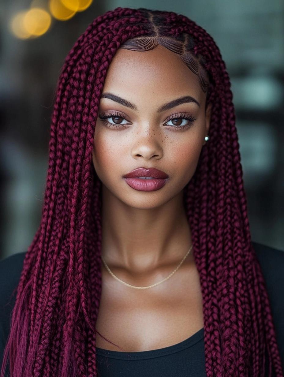 Bold and Trendy Burgundy Box Braids Ideas for Every Hair Type and Style