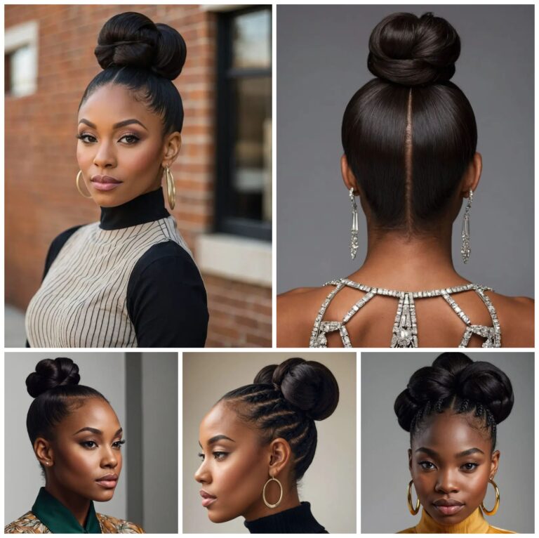 Sleek and elegant bun hairstyles that showcase polished sophistication, perfect for any formal or everyday look.
